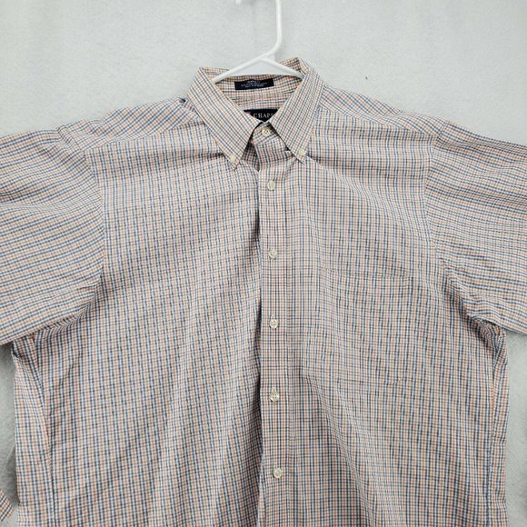 Chaps Shirt Men's Long Sleeve Classic Fit Plaid Casual Button Up White 16.5 - Picture 7 of 11